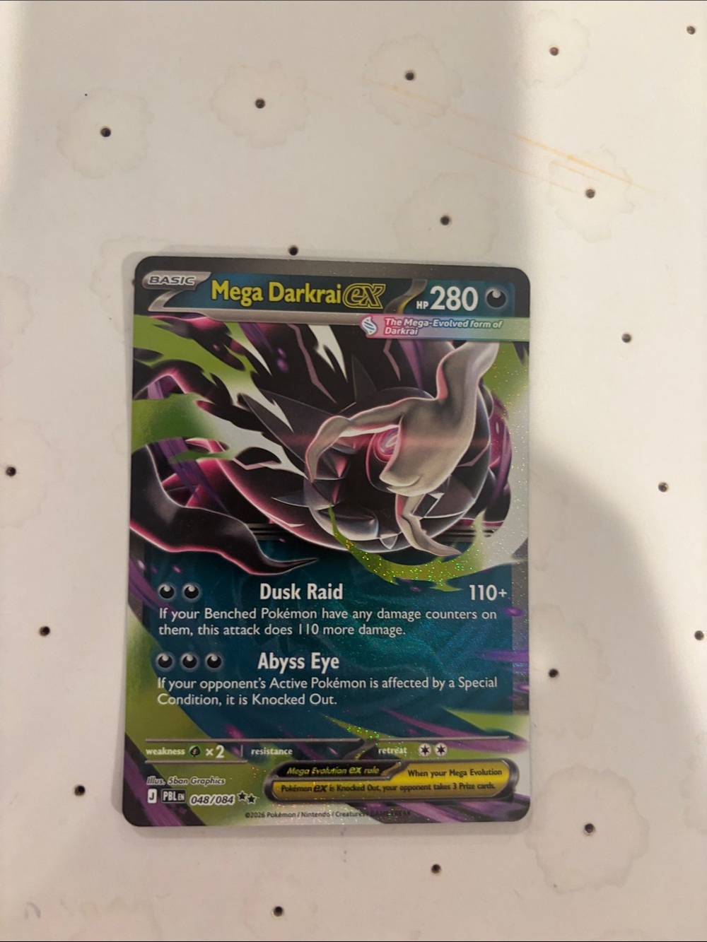 Pokemon Mega Darkrai-EX Card - Black, Purple & Green Holo